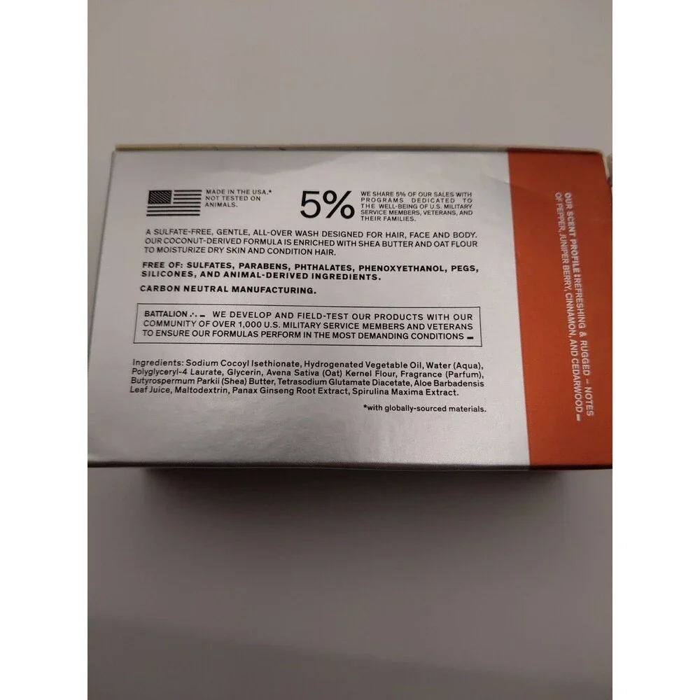Bravo Sierra USA Hair & Body Solid Cleanser Bar White Vetiver Cedarwood 7oz NEW